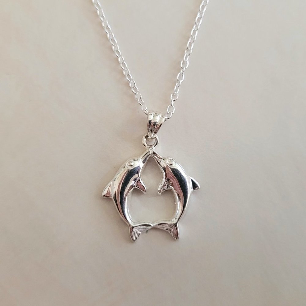 .925 Sterling Silver Dolphin Necklace